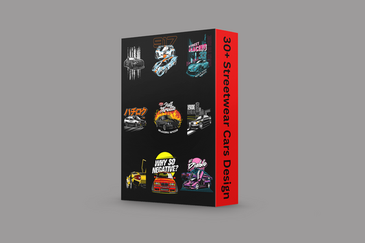 30+ Streetwear Cars T-Shirt Design Bundle